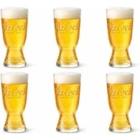 Mixcompany Gläser-Set Grolsch Biergläser 6er Set 0,3 L geeicht – Original Reliefglas mit