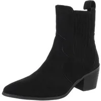 Ital-Design Damen Cowboyboots Freizeit Westernstiefelette (87531823) Blockabsatz Stiefeletten in Schwarz