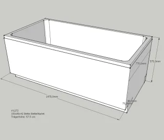 Neuesbad Wannenträger für Bette Starlet 1500x800 SW16152