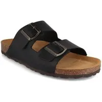 Tuffeln Leder-Sandalen 'Föhr' mit Korkfußbett Zweischnaller Pantolette Hausschuh mit gepolstertem Tieffussbett