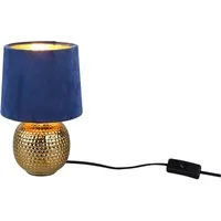Reality Leuchten Schreibtischlampe Sophia, ohne Leuchtmittel, Nachttischlampe, Keramik Fuß mit Samtschirm