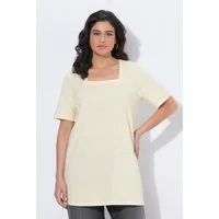 Ulla Popken Longshirt Longshirt A-Linie Carré-Ausschnitt Halbarm