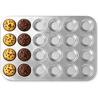 immer Muffinform Backform Set Muffinform Edelstahl: Muffinblech 24er Mini-Muffins, (Muffinblech-Set 2-tlg)