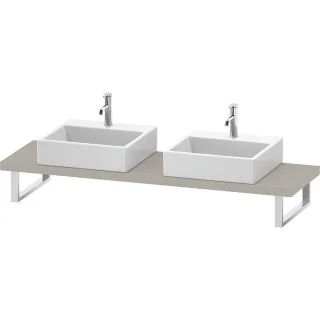 Duravit DuraStyle Konsole DS101C09191 für Aufsatzbecken, 2 Ausschnitte, Stärke 4.5 cm, Taupe