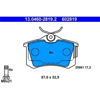 ATE Bremsbel?ge hinten Citroen Fiat Ford Lancia Peugeot Seat VW