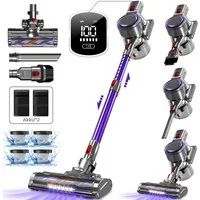 Hiazurm Akku-Hand-und Stielstaubsauger Akku Staubsauger,55000Pa/1.8L/55min 8 in 1 Staubsauger Kabellos, beutellos, Mit LED Display,2 Saugstufen,Akkusauger,Für Böden,Teppich,Tierhaare