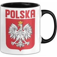 Trendation Tasse Polska Tasse Geschenk Polen Fußball 2024 Flagge Kaffee-Becher