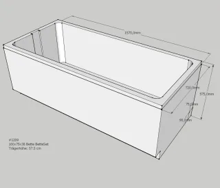 Neuesbad Wannenträger für Bette Set 160x75 SW11068