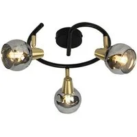 Qazqa LED Aufbaustrahler Vidro, ohne Leuchtmittel, Warmweiß, QAZQA Aufbau­spot, e14, Gold, Glas, Art Deco