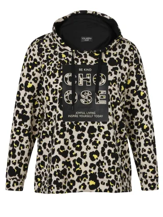 VIA APPIA DUE - Sweatshirt Kapuze 1/1 Arm Druck + Motiv schwarz multicolor - Gr. - 44