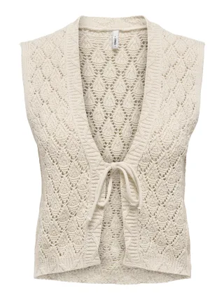 ONLY - ONLCHILI S/L STRING VEST KNT NOOS ecru - Gr. - L
