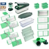 Genius Gemüseschneider Nicer Dicer Exclusive 30 tlg Gemüseschneider & Gemüse Hobel, Extra scharfe Edelstahl-Klingen, Multifunktional