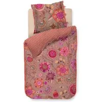 PiP Studio Bettwäsche Viva la Vida Pink, Perkal, 2 teilig, Blüten, florale Elemente, Gestreift