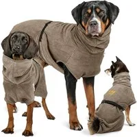 Rudelkönig Hundebademantel aus 100% Baumwolle, Saugstarker Hundebademantel, Hunde Bademantel, Kuscheliges Hundehandtuch