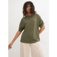 bonprix T-Shirt lässig geschnitten, Halbarm-Design, mit Raffung am Ärmel