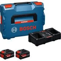 EXPERT Starter-Set 18V, 2x EXBA 18V-80 + Ladegerät EXAL18V2-320 schwarz, 2x Li-Ionen Akku 8Ah, L-BOXX, AMPShare Alliance