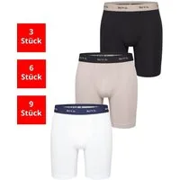 Phil & Co. Langer Boxer Long Boxer Briefs - langes Bein - Jersey - ohne störendes Etikett (3-St) Retroshorts Boxershorts Multipack Mehrpack Baumwolle Herren 3-Pack