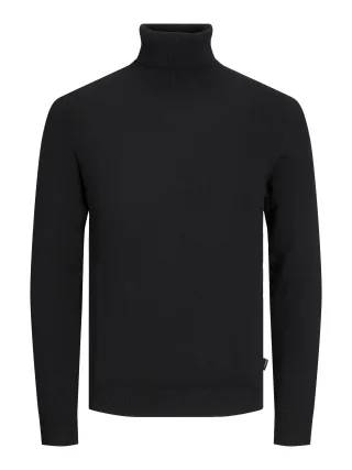 JACK&JONES - JJEEMIL KNIT ROLL NECK NOOS Black - Gr. - S