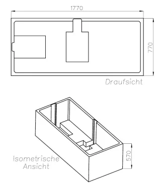 Neuesbad Wannenträger für Villeroy & Boch Architectura 180x80 SW 16062
