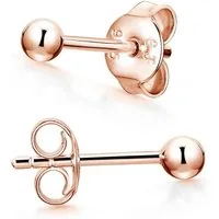 Materia Paar Ohrstecker Kugel Basic Rosegold Ohrringe klein 3-6mm SO-350, Sterlingsilber, rosevergoldet