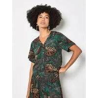 Apricot Klassische Bluse Hemdbluse Druck