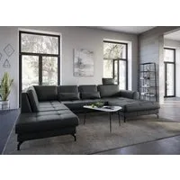 sit&more Wohnlandschaft Bendigo U-Form, inklusive Sitztiefenverstellung, Bodenfreiheit 12 cm, in 2 Fußfarben