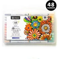 Artecho Marker Acrylstifte Set – 24 / 48 Farben, Direktflüssig & Wasserfest, (Acrylmarker), Acrylmalstifte für Stein, Holz, Leinwand, Glas, DIY & Kunstprojekte