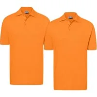 James & Nicholson Poloshirt Doppelpack Feines Herren Piqué-Polohemd mit gestrickten Bündchen JN070 (Doppelpack, 2er-Pack) Sportlicher Schnitt mit Seitenschlitzen