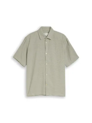 Denim Tom Tailor - Relaxed Fit Kurzarmhemd mit Struktur sea spray green structure - Gr. - S