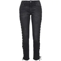 URBAN CLASSICS Bequeme Jeans Urban Classics Damen Ladies Denim Lace Up Skinny Pants (1-tlg)