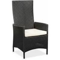 Melko Gartenstuhl Hochlehner Polyrattan mit Kissen Rattansessel Relaxstuhl (1 St), Hohe Rückenlehne mit Armlehnen, BezUG mit Reißverschluss zur Reinigung