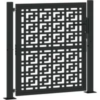 vidaXL Gartentor Gartentor Schwarz 100x100 cm Stahl Kreuz-Design