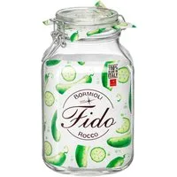 Bormioli Rocco Vorratsglas Fido, Glas, (Set, 6-tlg., 6 Stück, 3,0l Fassungsvermögen), luftdicht verschließbar, mit Bügelverschluß