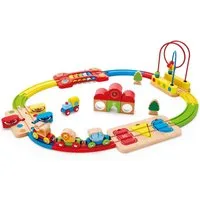 Hape Spielzeug-Eisenbahn Regenbogen-Puzzle Eisenbahnset, (Set), aus Holz
