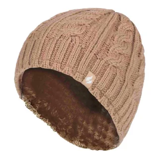 Damen Kabelstrick 3,4 Tog Fleece-Futter Thermo Wintermütze