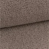 SCHÖNER LEBEN. Stoff Boucle Stoff Meterware Teddystoff Kunstfell Teddy Fur uni taupe 150cm