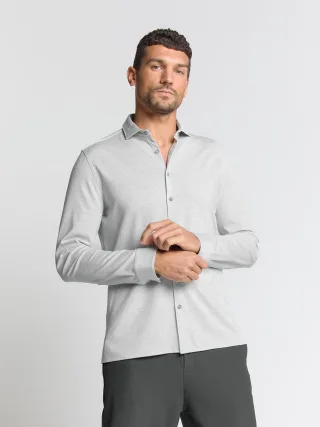 No Excess - Shirt Jersey Melange Stretch Chalk - Gr. - M
