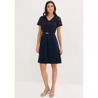 bonprix Minikleid festlicher Stil, mit kurzem Arm, ausgestellte Passform