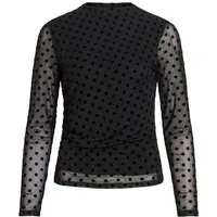 Vila Langarmshirt VIRIKKE L/S FUNNEL NECK TOP - NOOS