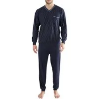 GÖTZBURG Pyjama GÖTZBURG Herren Pyjama blau bedruckt (1 tlg)