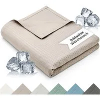 Blumtal Microfaserbettdecke Kühldecke Sommerdecke Bambus, selbstkühlende Decke, OEKO-TEX zertifizierte kühlende Decke für Sofa, Sommer & Reisen
