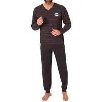 Normann Pyjama Normann Herren langarm Pyjama mit Bündchen in edler Streifenoptik