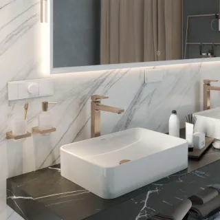 hansgrohe Xuniva Aufsatzwaschtisch 61075450 550x400mm, ohne Hahnloch/Überlauf, SmartClean, weiß