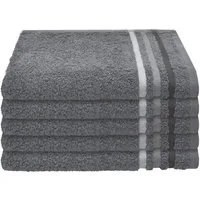 Schiesser Gästehandtücher Skyline Color aus 100 % Baumwolle mit eleganter Streifenbordüre, Frottier (Set, 5-St), MADE IN GREEN by OEKO-TEX®