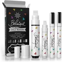 Belmique Malkreide Kreidemarker, (4-tlg), Ideal für glatte Tafel, Fenster, Blackboard, Tafelfolie