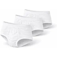 EloModa Slip Herren Slips 3er Pack 100% Baumwolle ohne Gummi atmungsaktiv, Gr. M - (3-St) 100 % Baumwolle mit Eingriff