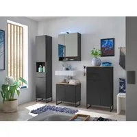 moebel-dich-auf Badmöbel-Set Aspen 60, (Set 1, Komplett-Set, 4-St., Hochschrank, Spiegelschrank, Wbu, Highboard), Softclose