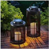 esotec LED Laterne Solar Dekoleuchten "Sara" 2er-Set