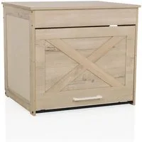 hjh LIVING Tierhaus Katzenhaus Kitty Pawbox 1 MDF, laminiert, Katzentoilette mit Schublade inkl. Rollen, Katzenhöhle mit Kratzbrett