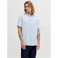 Jack & Jones Kurzarmhemd JJESUMMER LINEN BLEND SHIRT S/S SN Baumwolle mit Leinen, regular fit